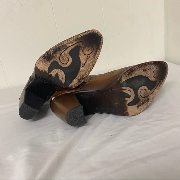 Cuadra Embroidered Brown Western Bootie Block Heel Size 8.5 - Picture 10 of 12